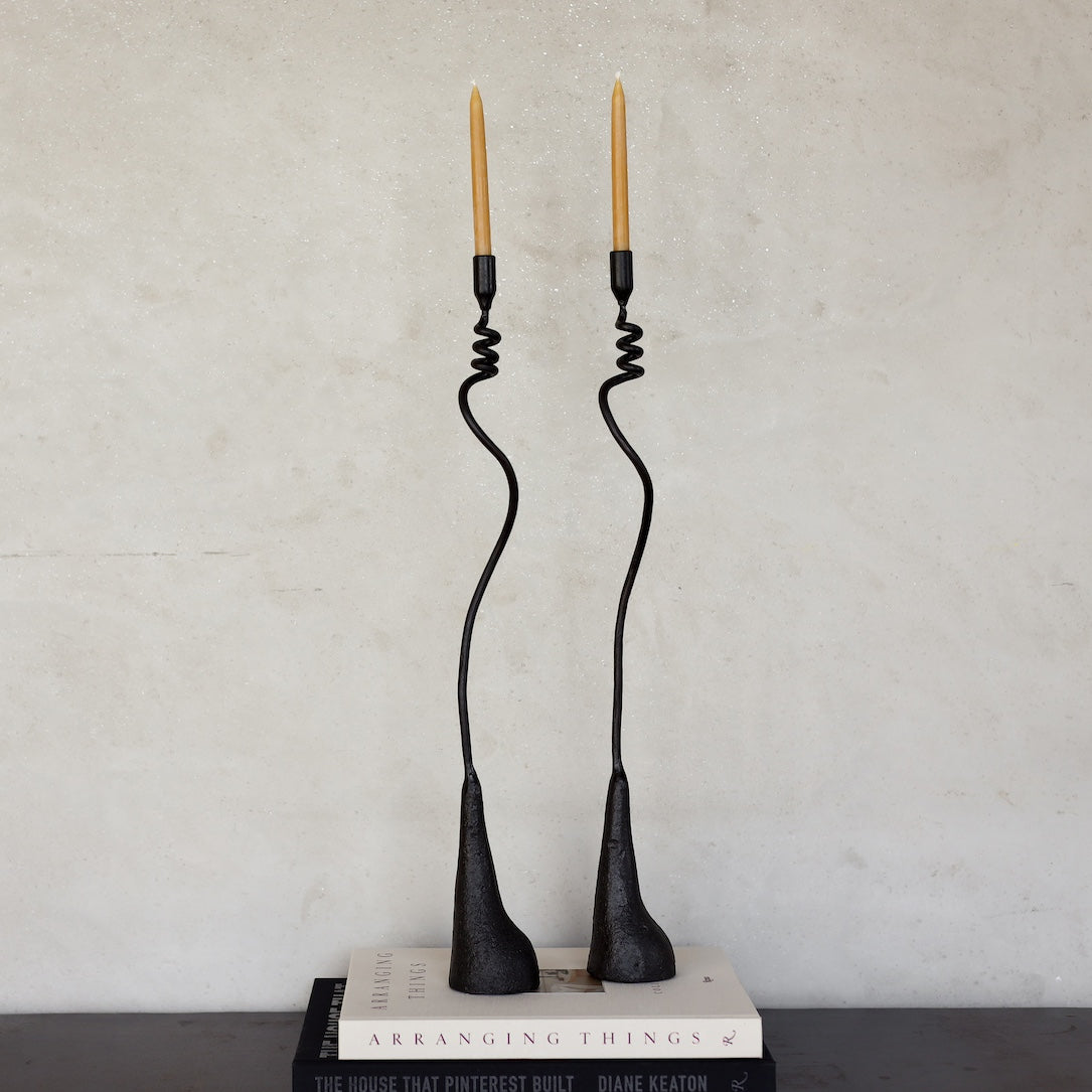 Curly Iron Candlestick | Tall