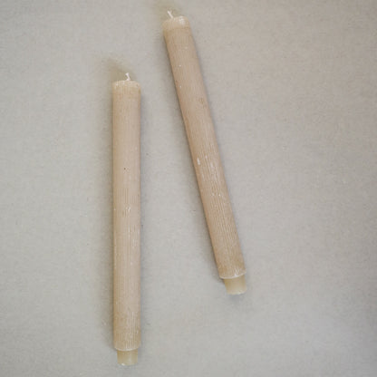 LINEN PLEATED TAPER CANDLES - S/2