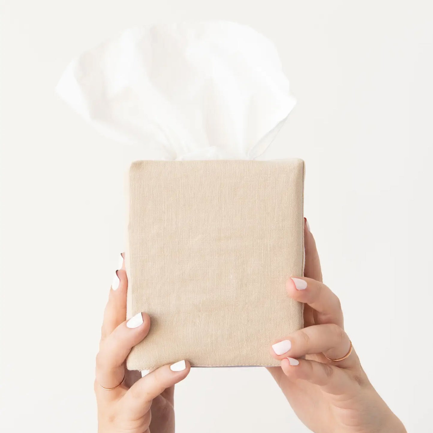 LINEN TISSUE BOX COVER | OAT