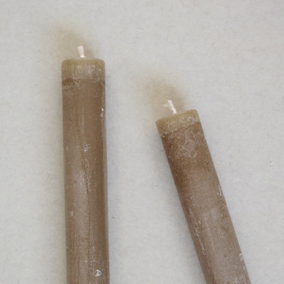 OLIVE TAPER CANDLES - S/2