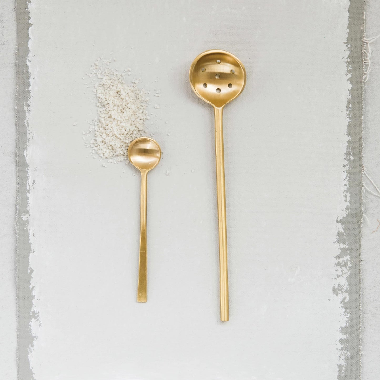 SMALL BRASS SLOTTED SPOON
