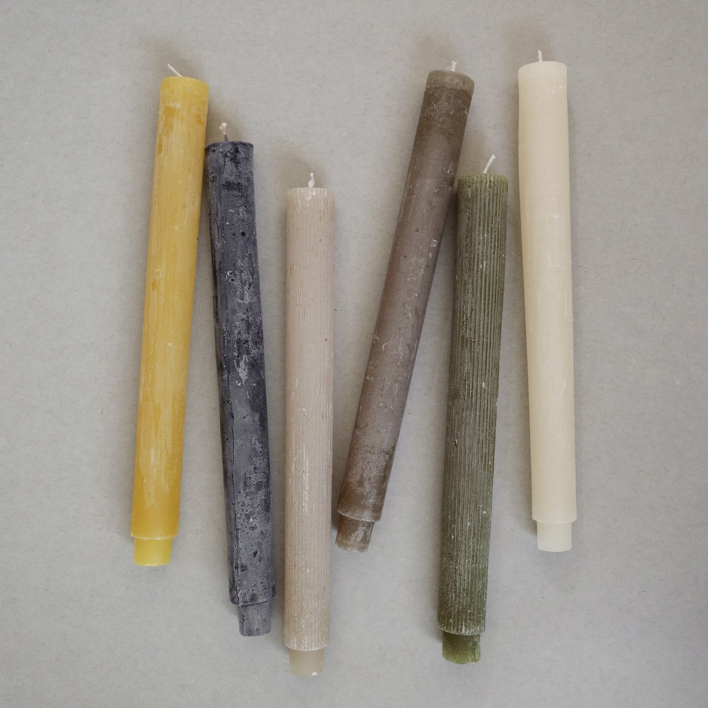 LINEN PLEATED TAPER CANDLES - S/2