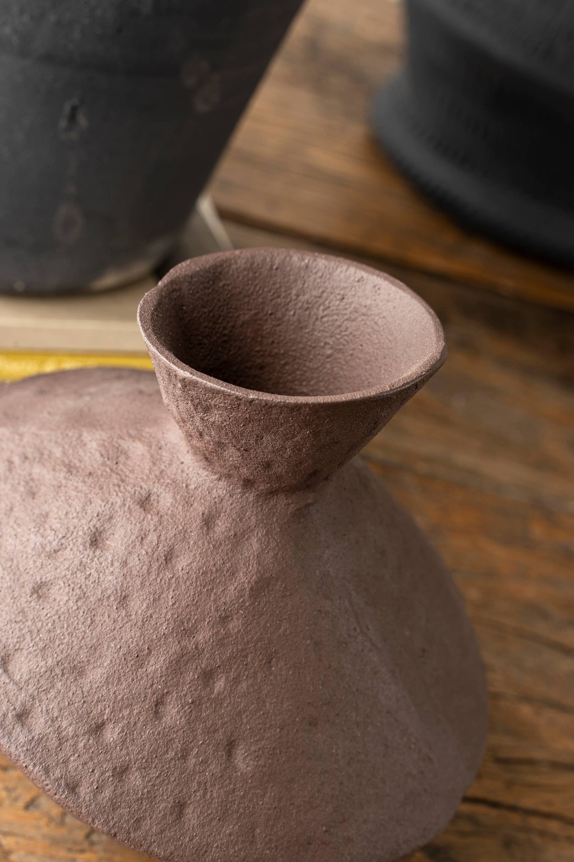 Brown Slant Vase