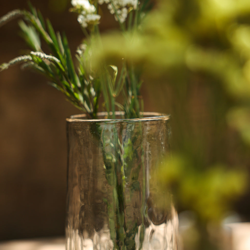 Hammered Glass Vase