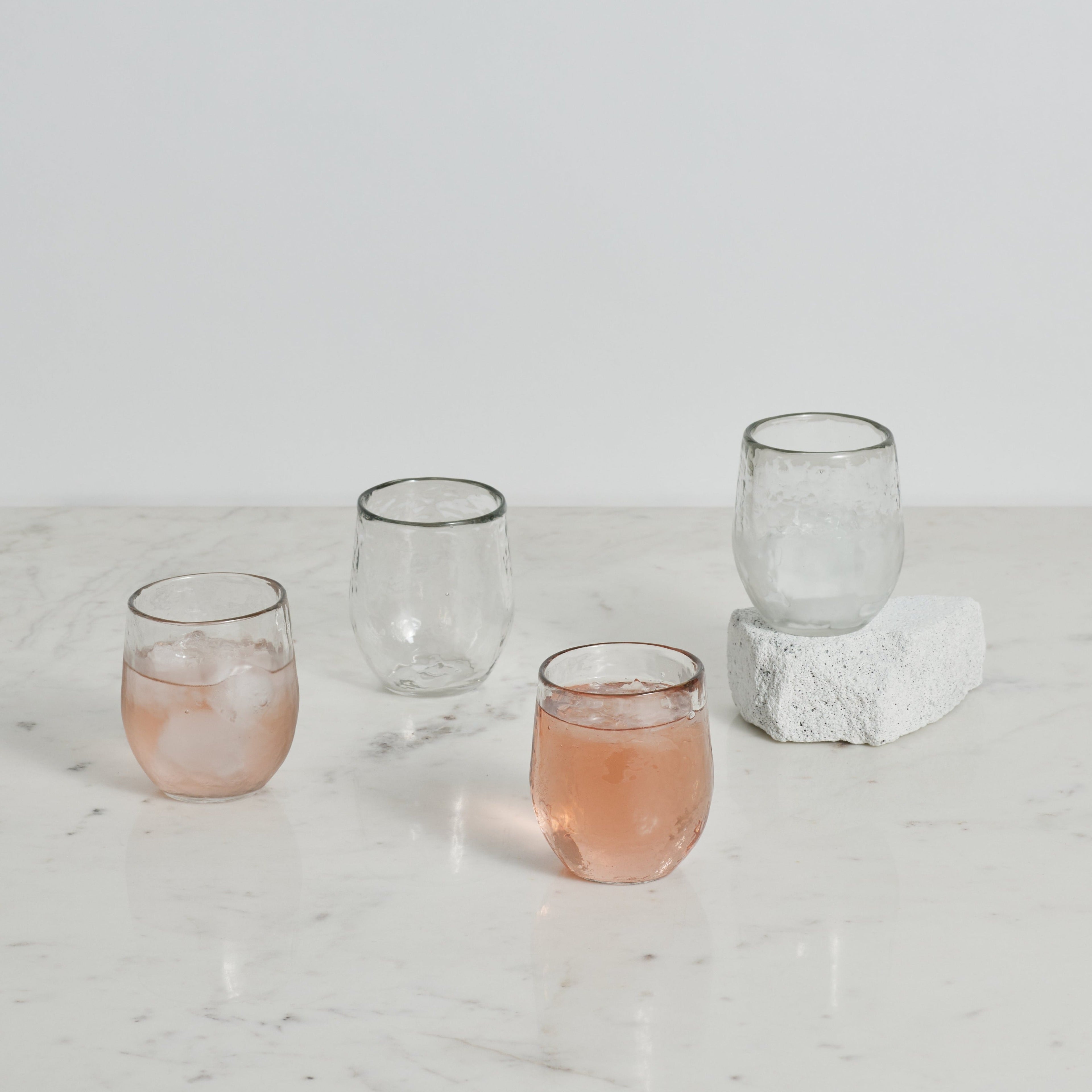 Pebbled Spirits Glasses - Set of 4