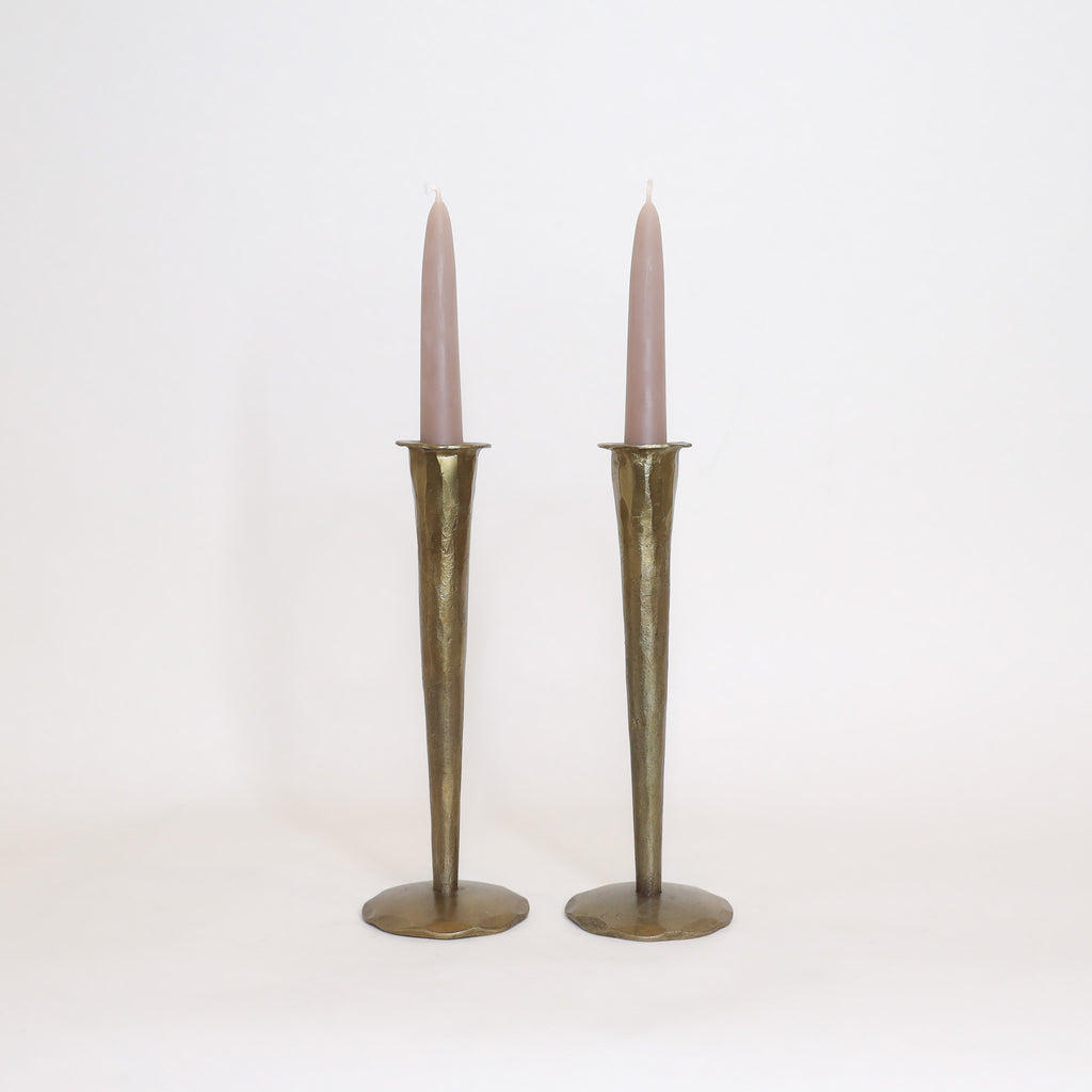 Antique Brass Forged Candle Holders