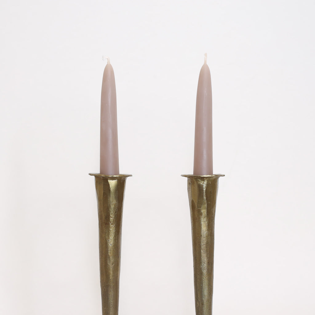 Antique Brass Forged Candle Holders