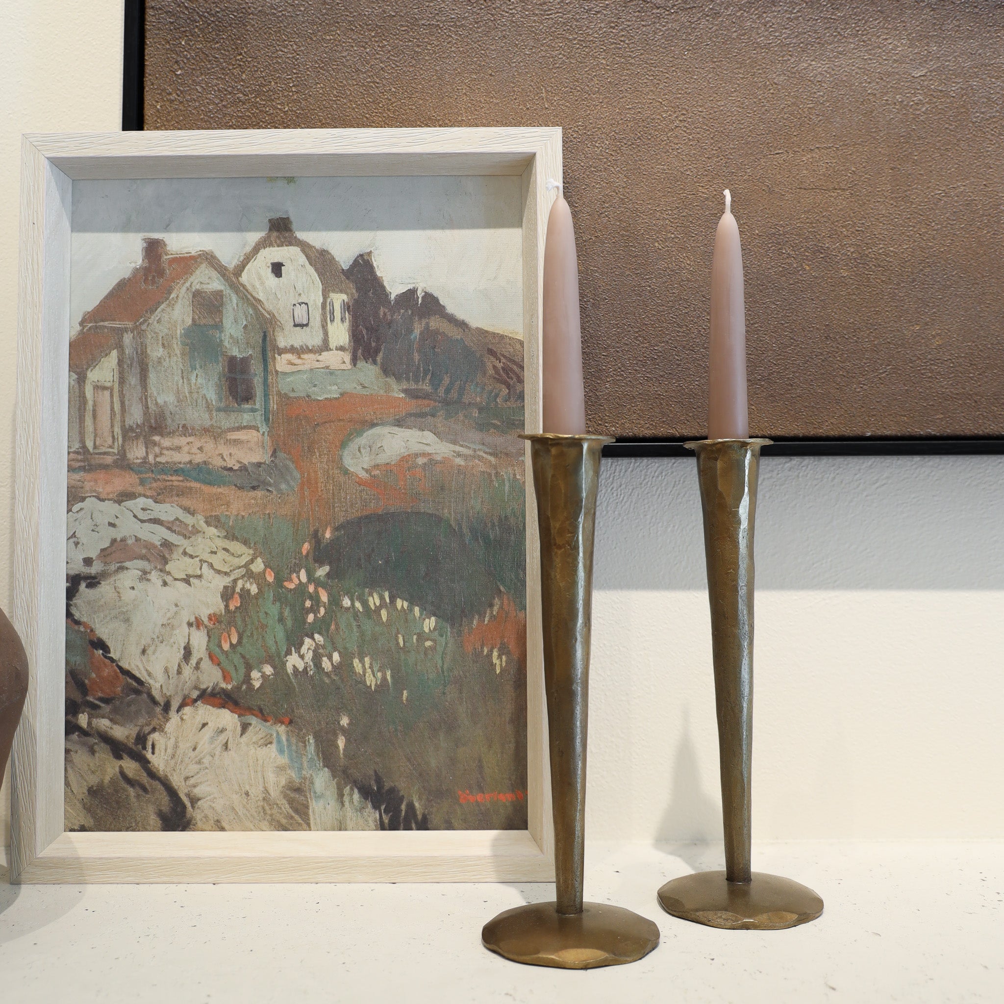 Antique Brass Forged Candle Holders