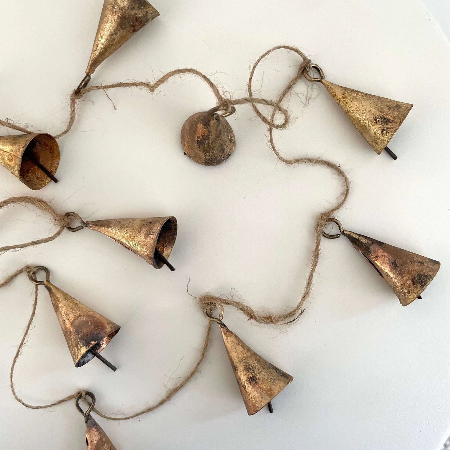 Antique Brass Cone Bell Garland