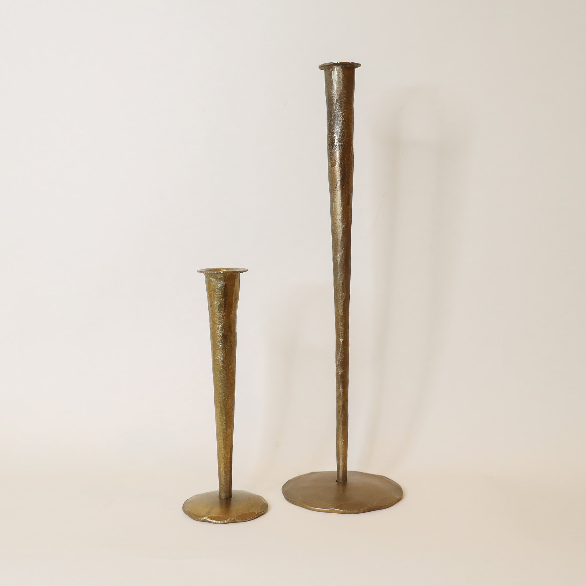 Antique Brass Forged Candle Holders