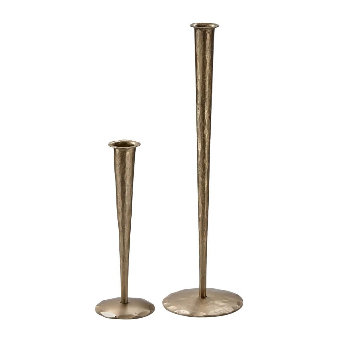 Antique Brass Forged Candle Holders