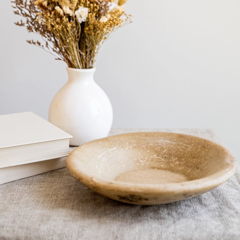 ANTIQUED MARBLE BOWL