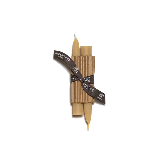 6" BEESWAX TAPER CANDLES - S/2