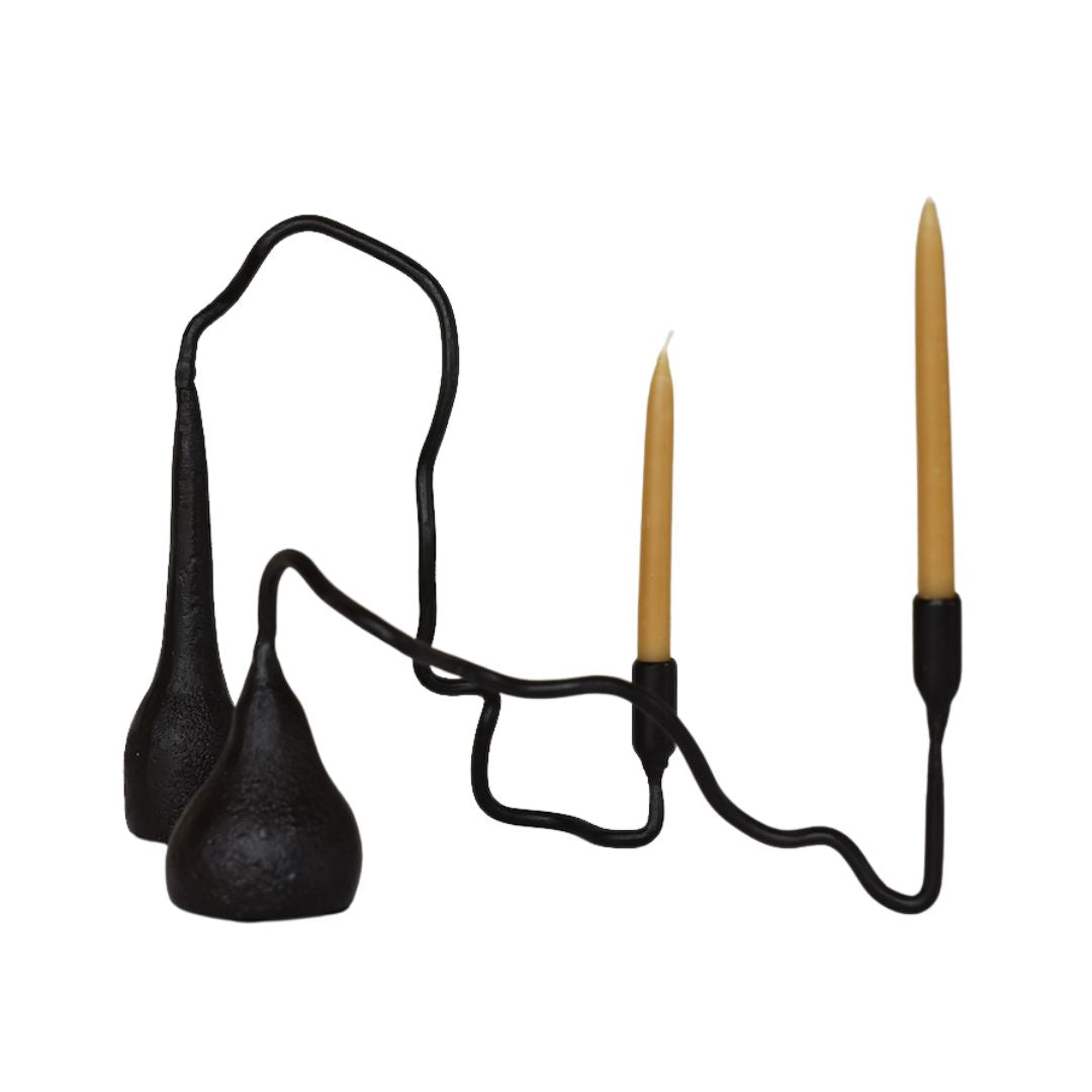 BENT IRON CANDLESTICK