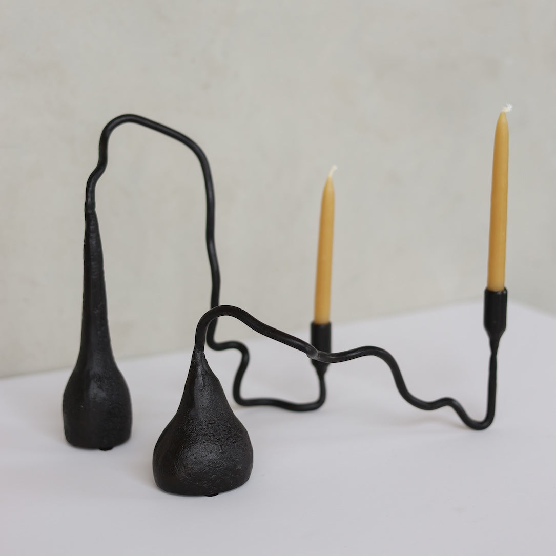 BENT IRON CANDLESTICK