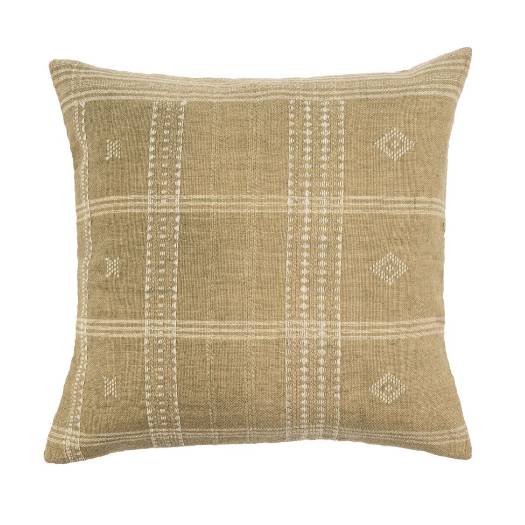 Bhujodi Wool Throw Pillow | Sand