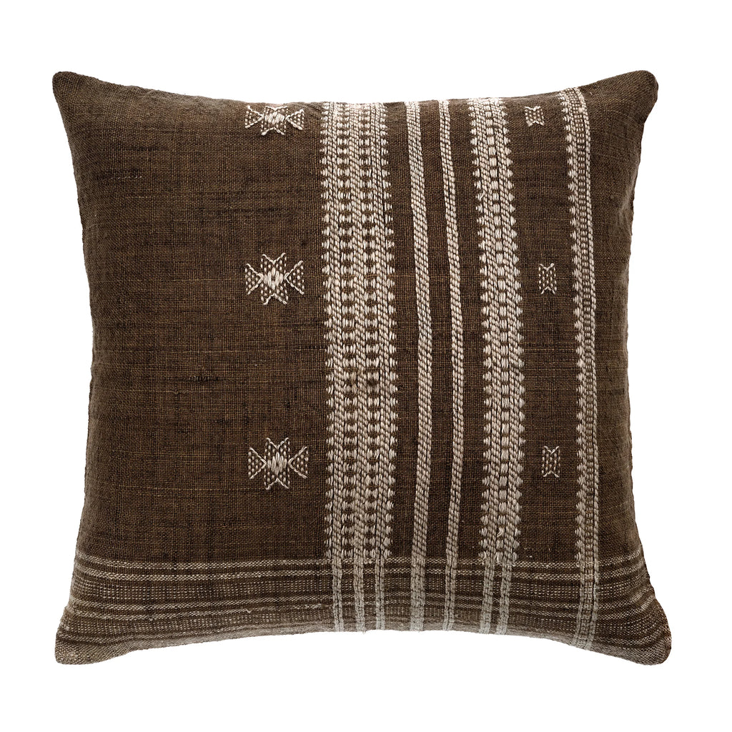 BHUJODI WOOL THROW PILLOW | CHOCOLATE