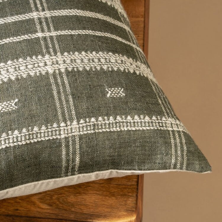 Bhujodi Wool Lumbar Pillow | Cedar