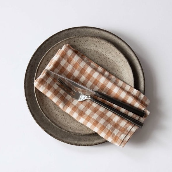 Biscuit Gingham Linen Napkin | Set of 2