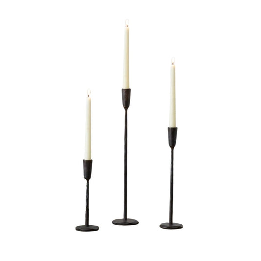 BLACK IRON CANDLE HOLDERS