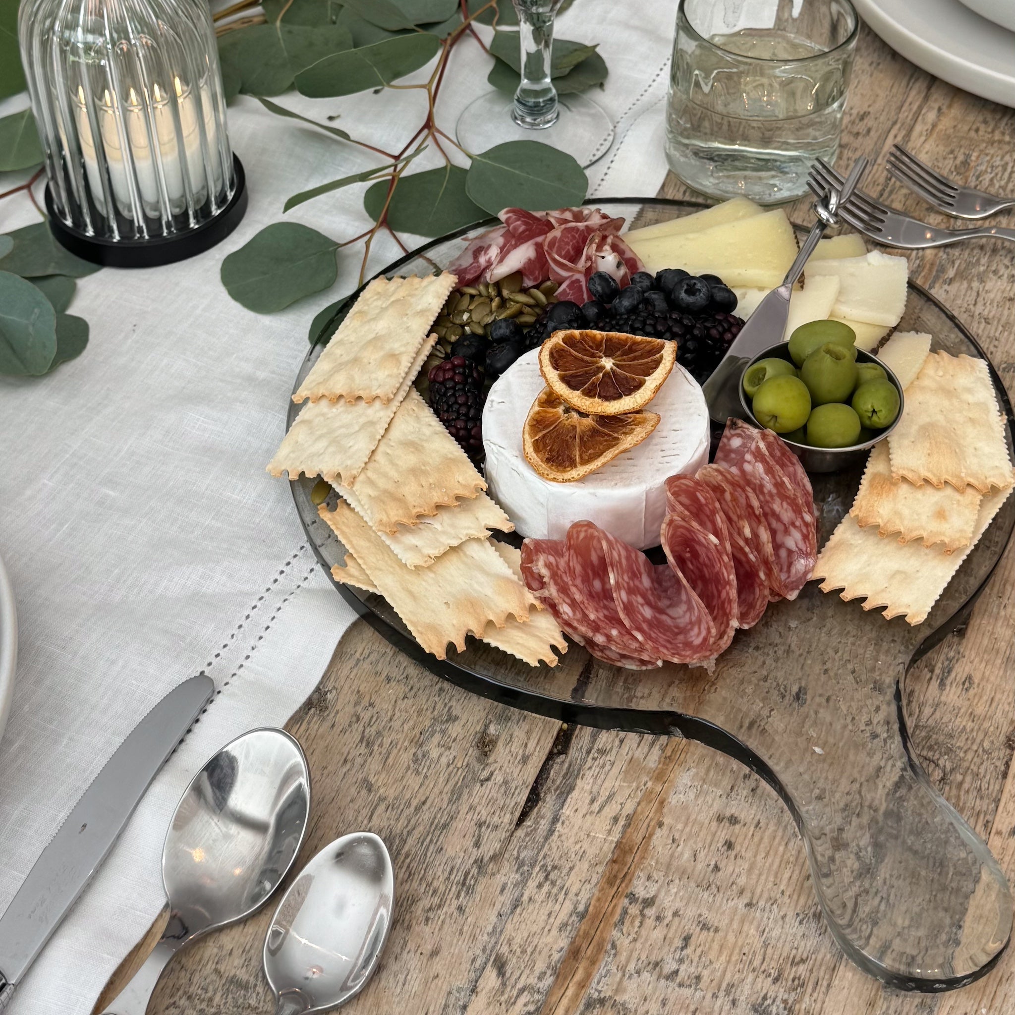 Blocked Glass Serving Boards