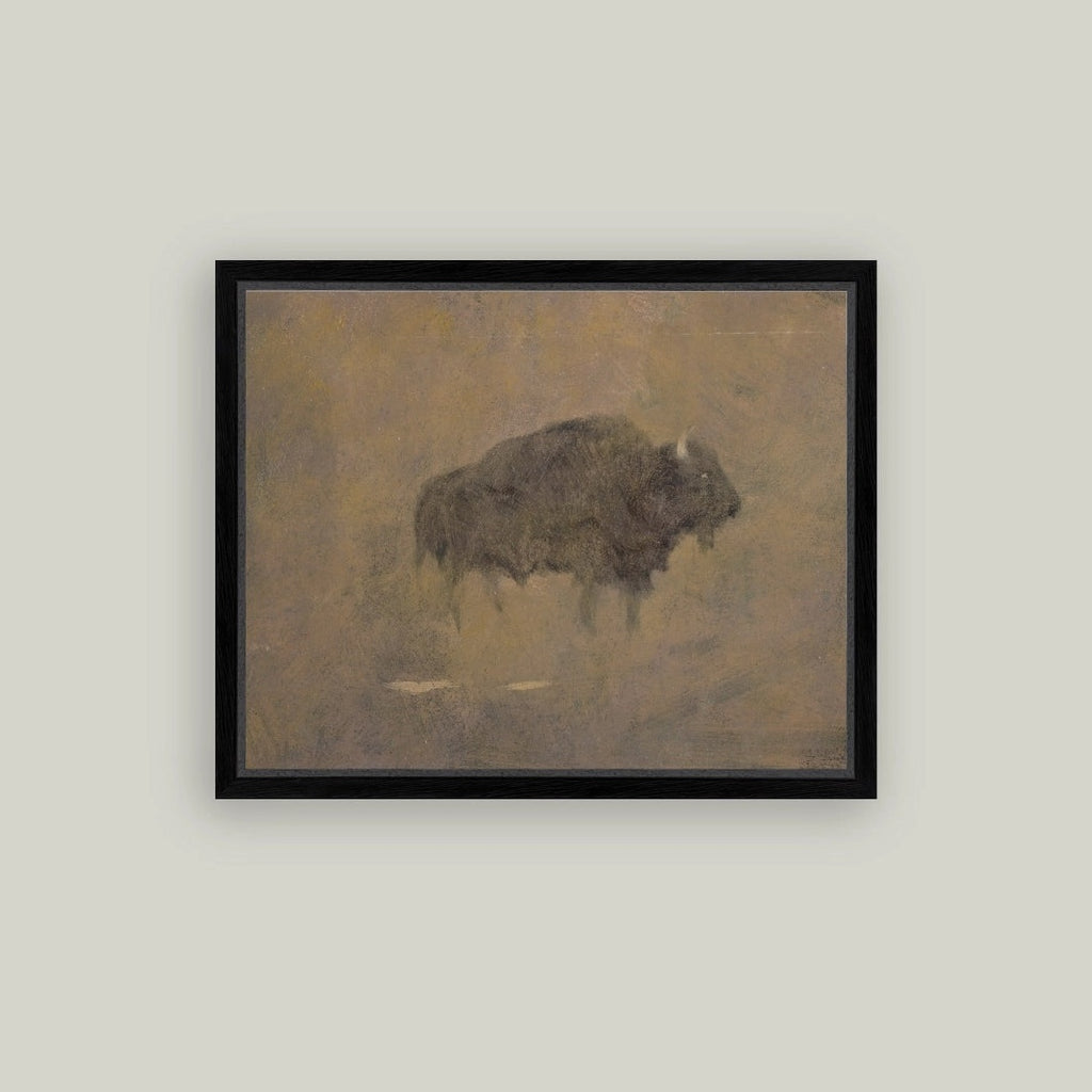 Buffalo in a Sandstorm Framed Artwork