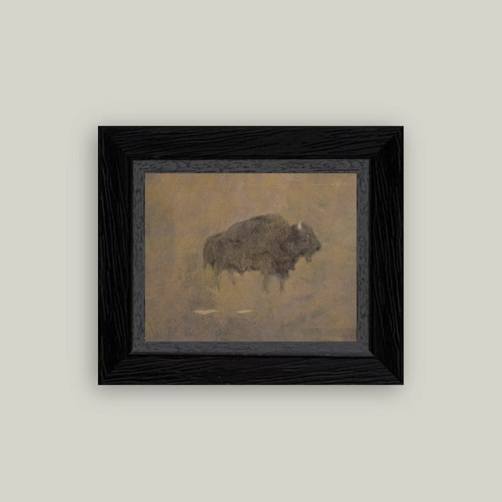 Buffalo in a Sandstorm Framed Artwork