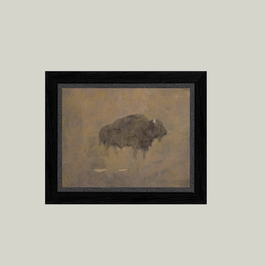 Buffalo in a Sandstorm Framed Artwork