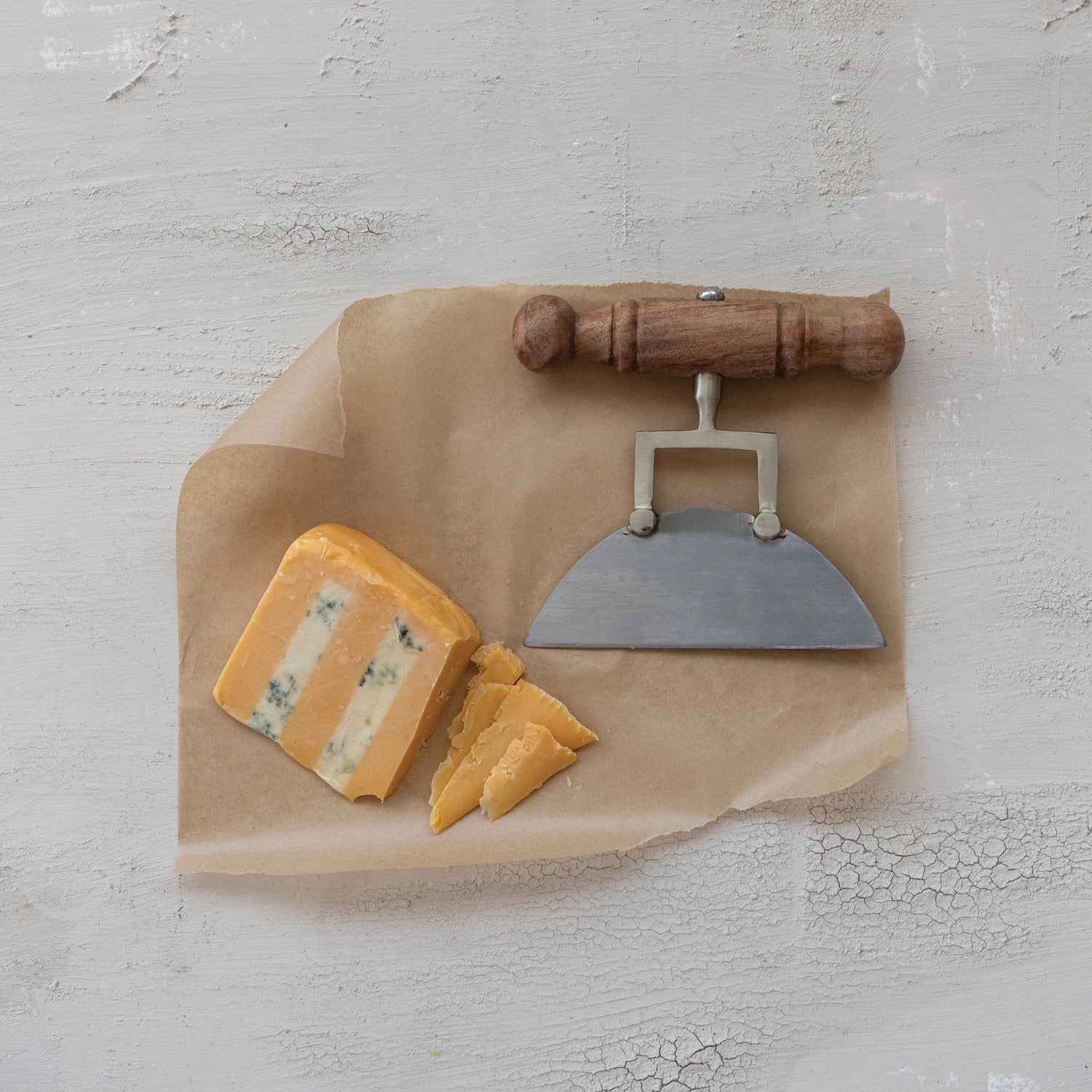 CHEESE KNIFE WITH WOOD HANDLE
