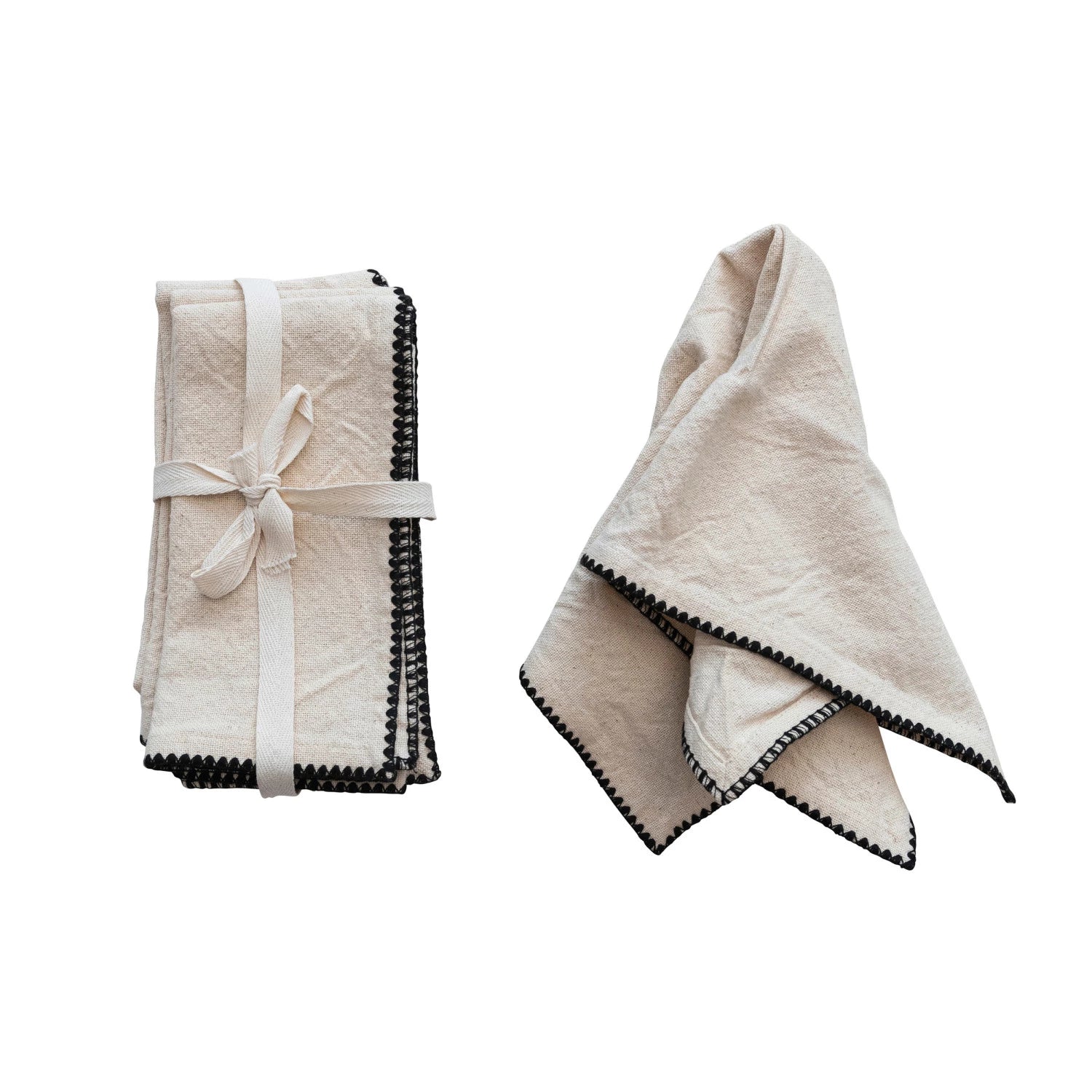 EDGE TRIMMED COTTON NAPKINS | S/4