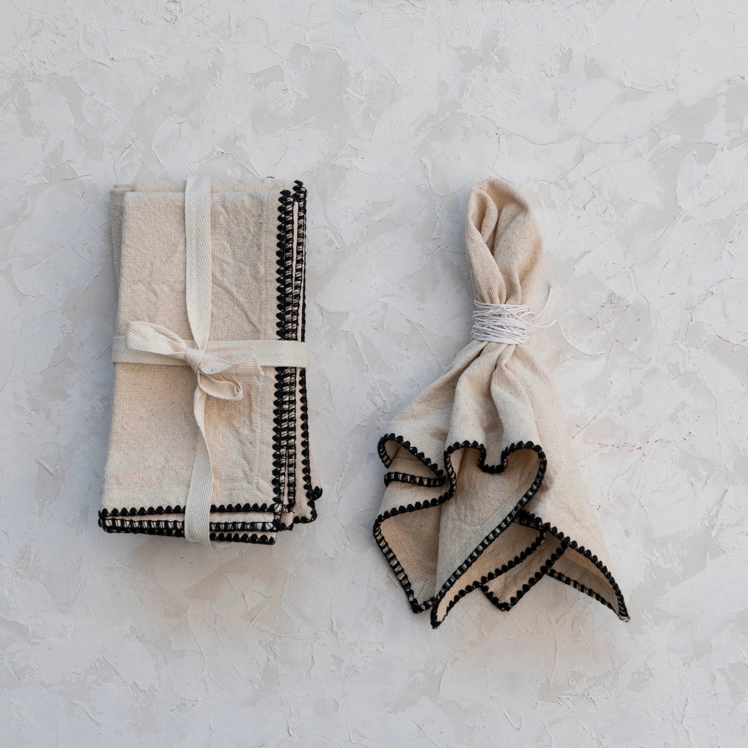 EDGE TRIMMED COTTON NAPKINS | S/4