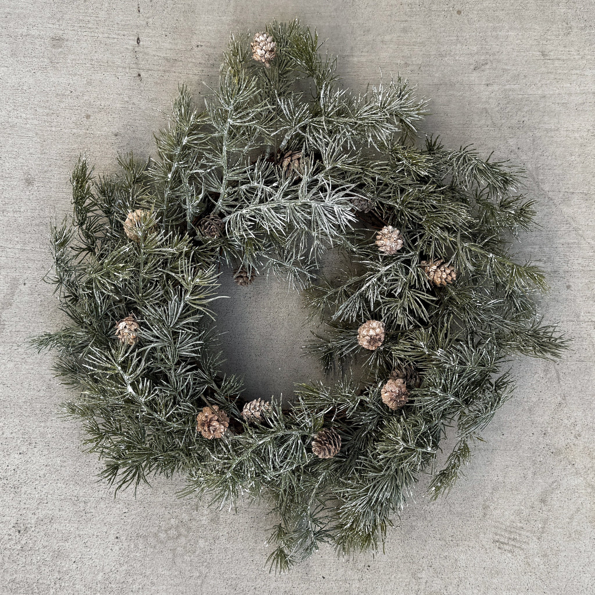 Faux Cedar Wreath with Pinecones