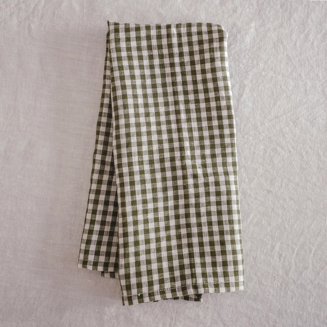 GINGHAM LINEN TEA TOWELS