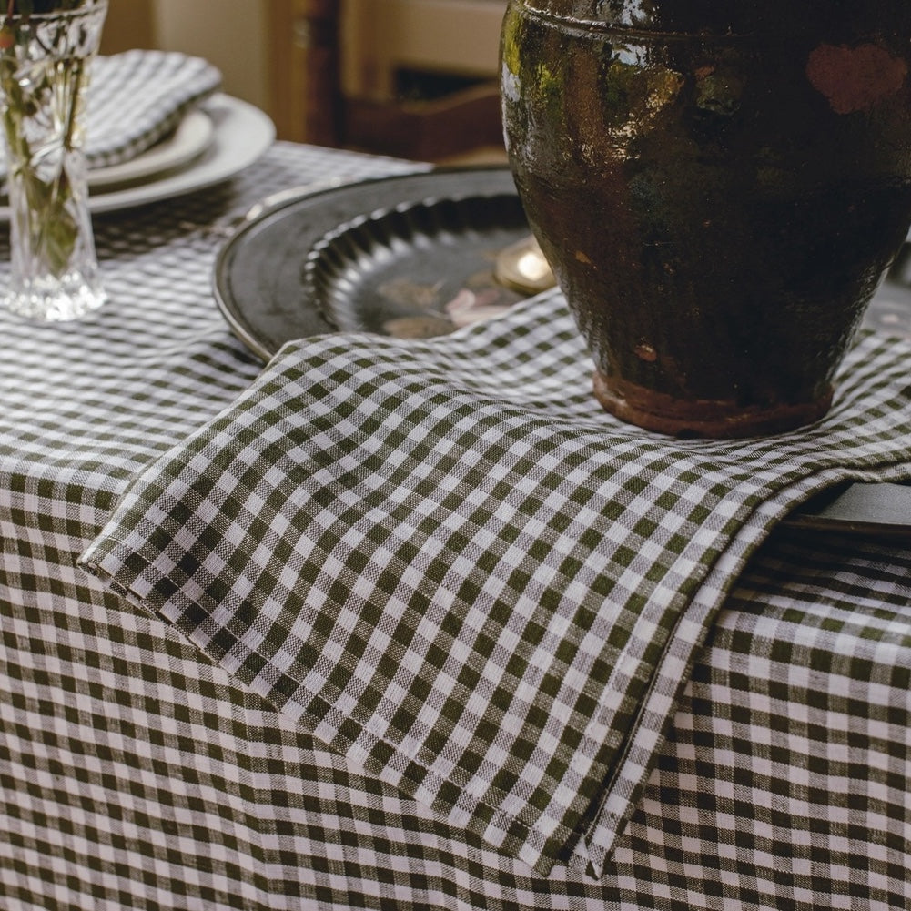 GINGHAM LINEN TEA TOWELS