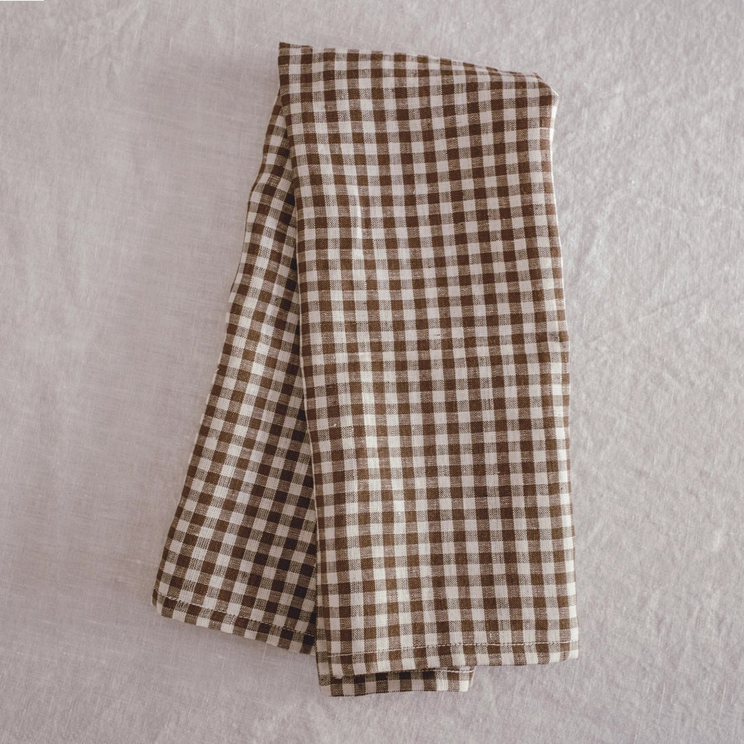 GINGHAM LINEN TEA TOWELS