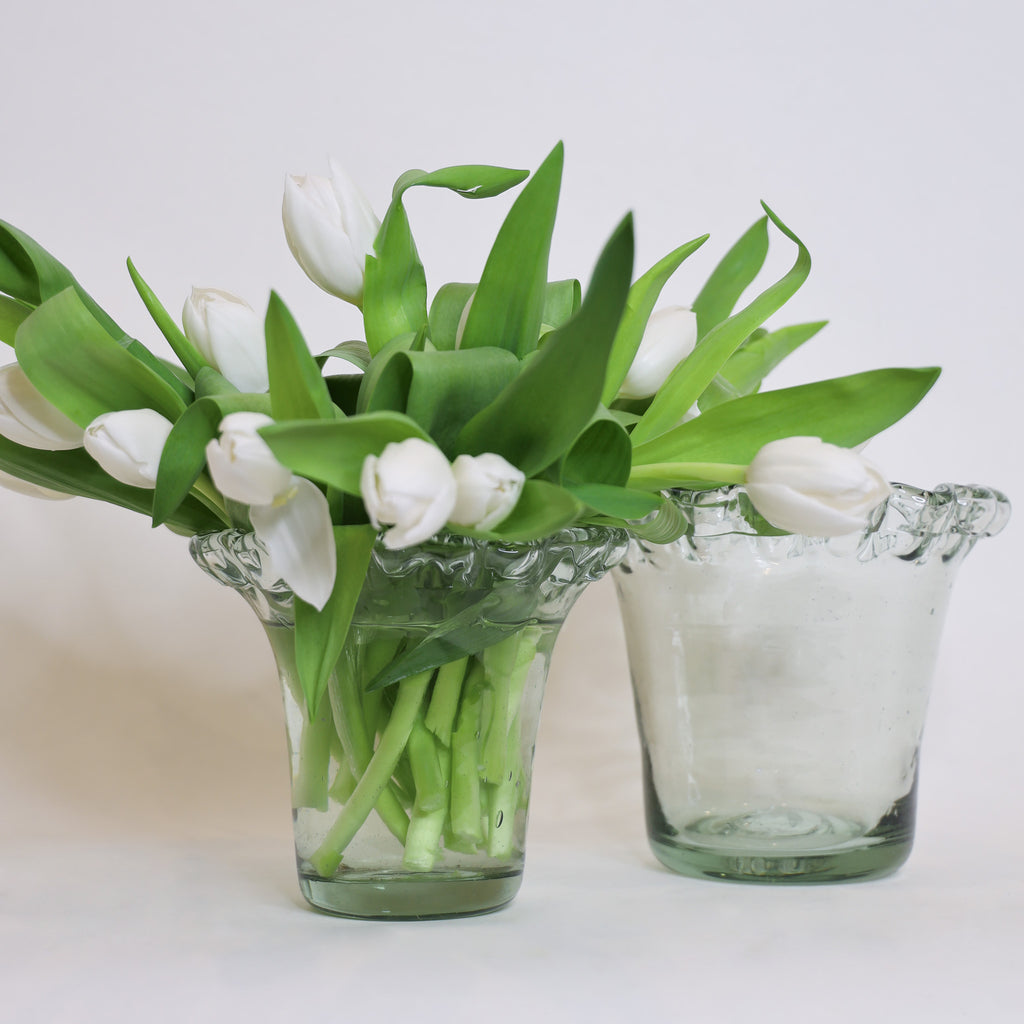Glass Pie Crust Vase
