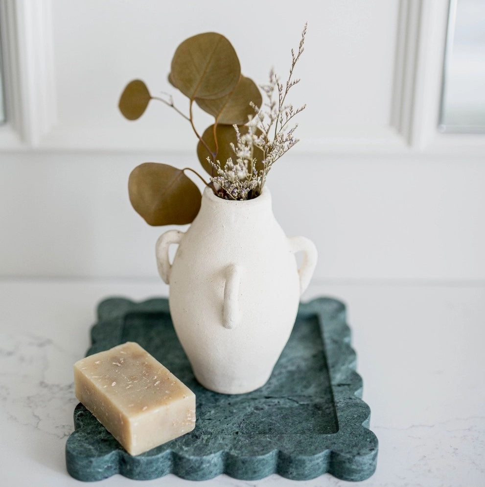 GREEN MARBLE SCALLOP TRAY