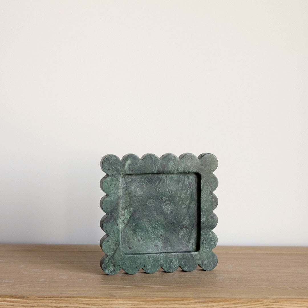 Green Marble Scallop Tray