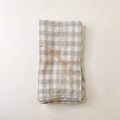 Grey Gingham Linen Napkin | Set of 2