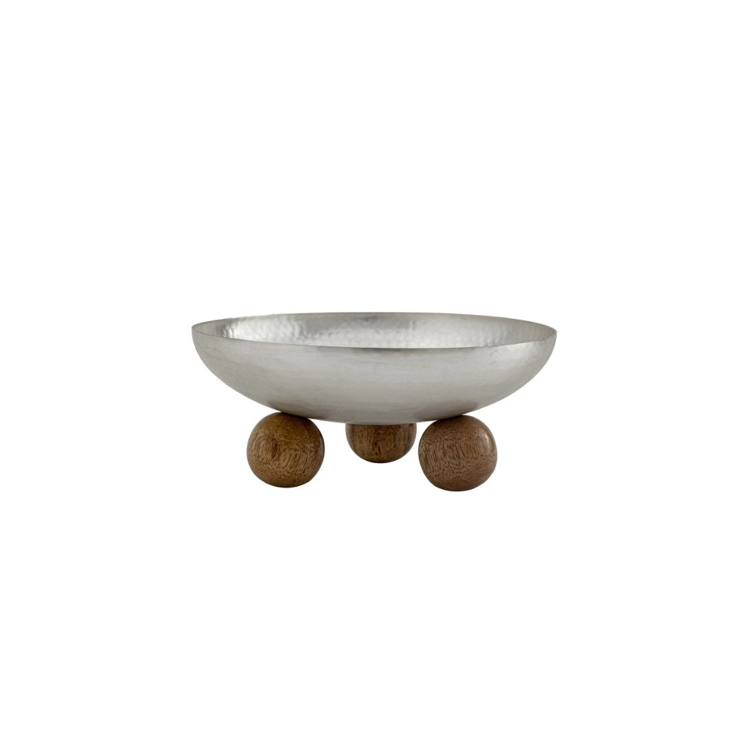 Hammered Silver Footed Bowl