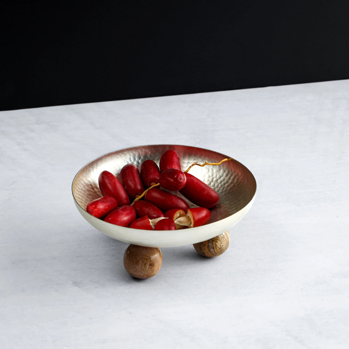 Hammered Silver Footed Bowl