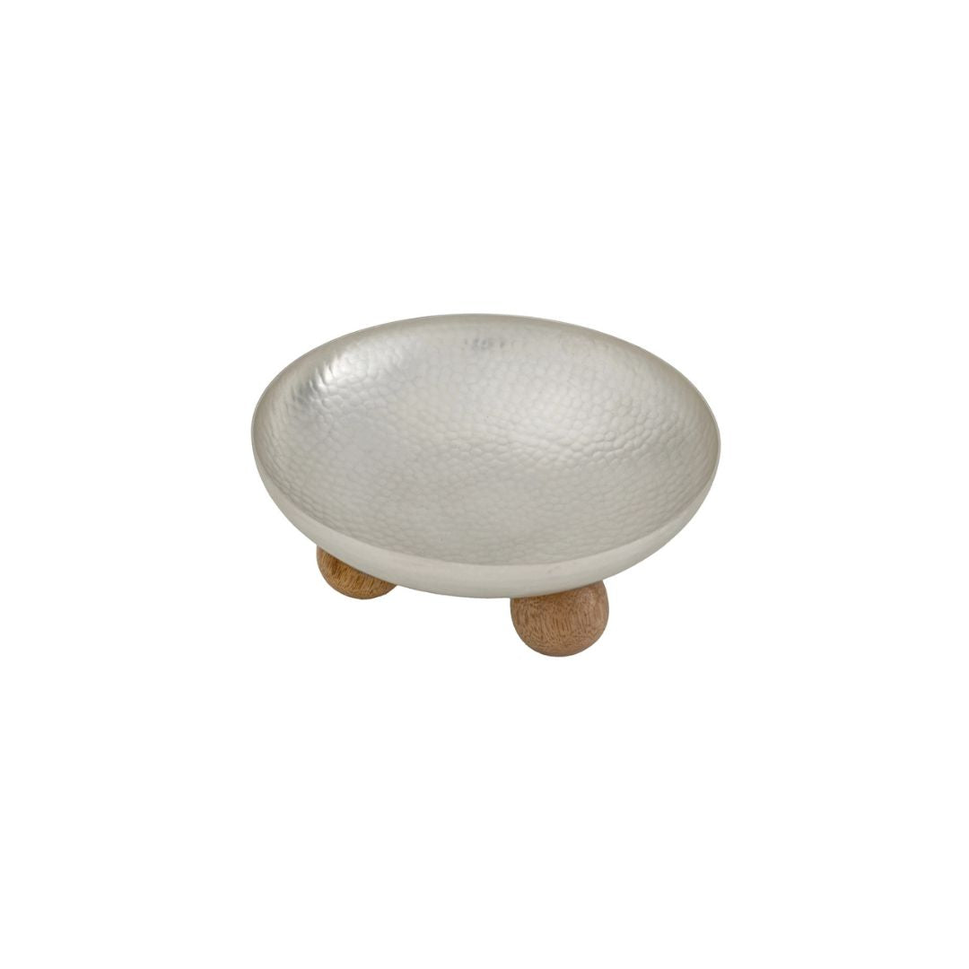 Hammered Silver Footed Bowl