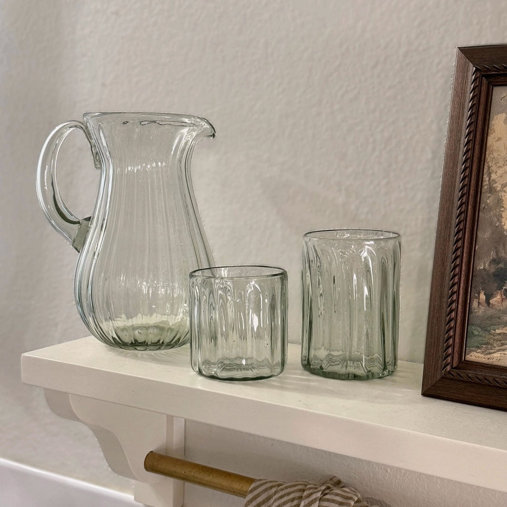 Handblown Fluted Tumbler Glass