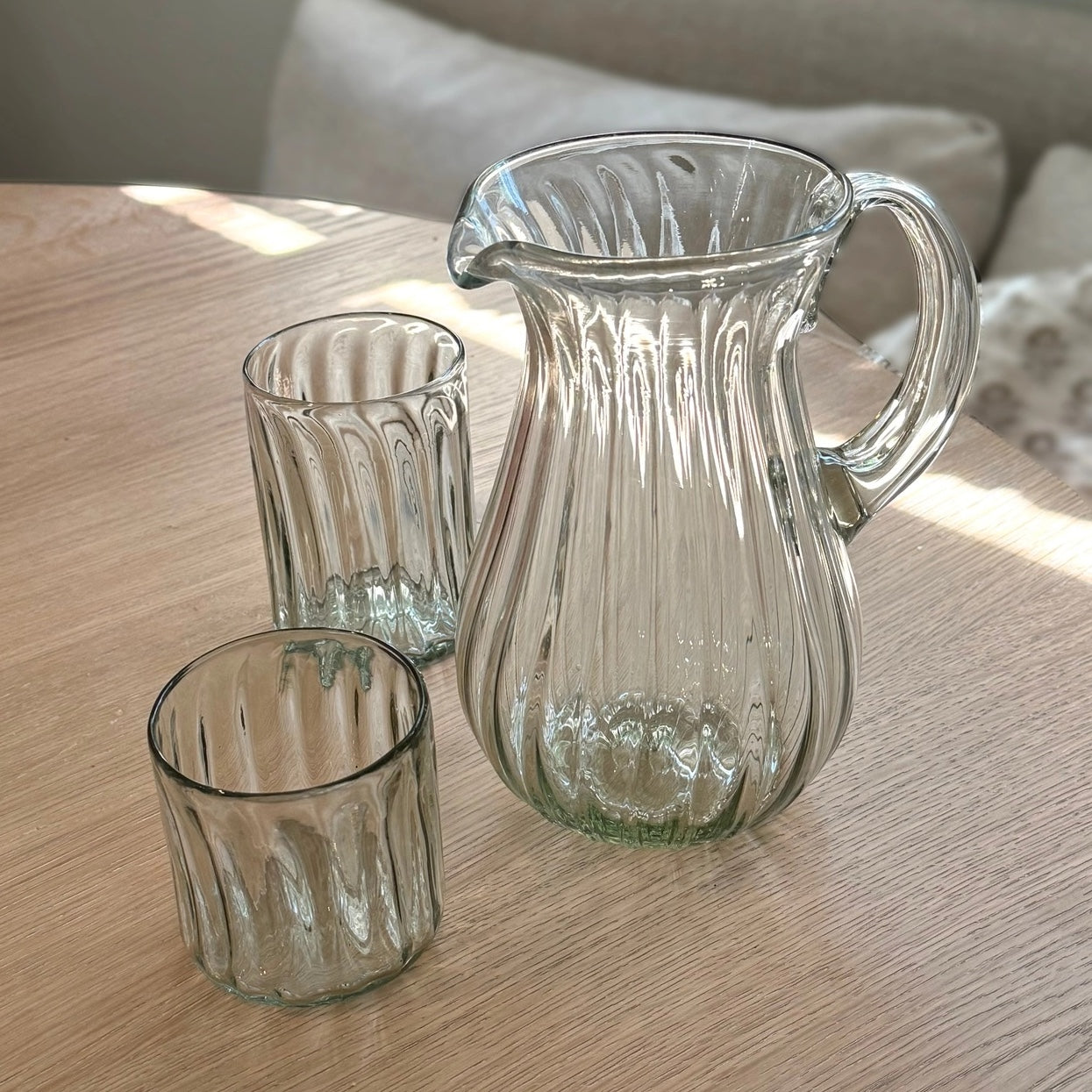 Handblown Fluted Tumbler Glass