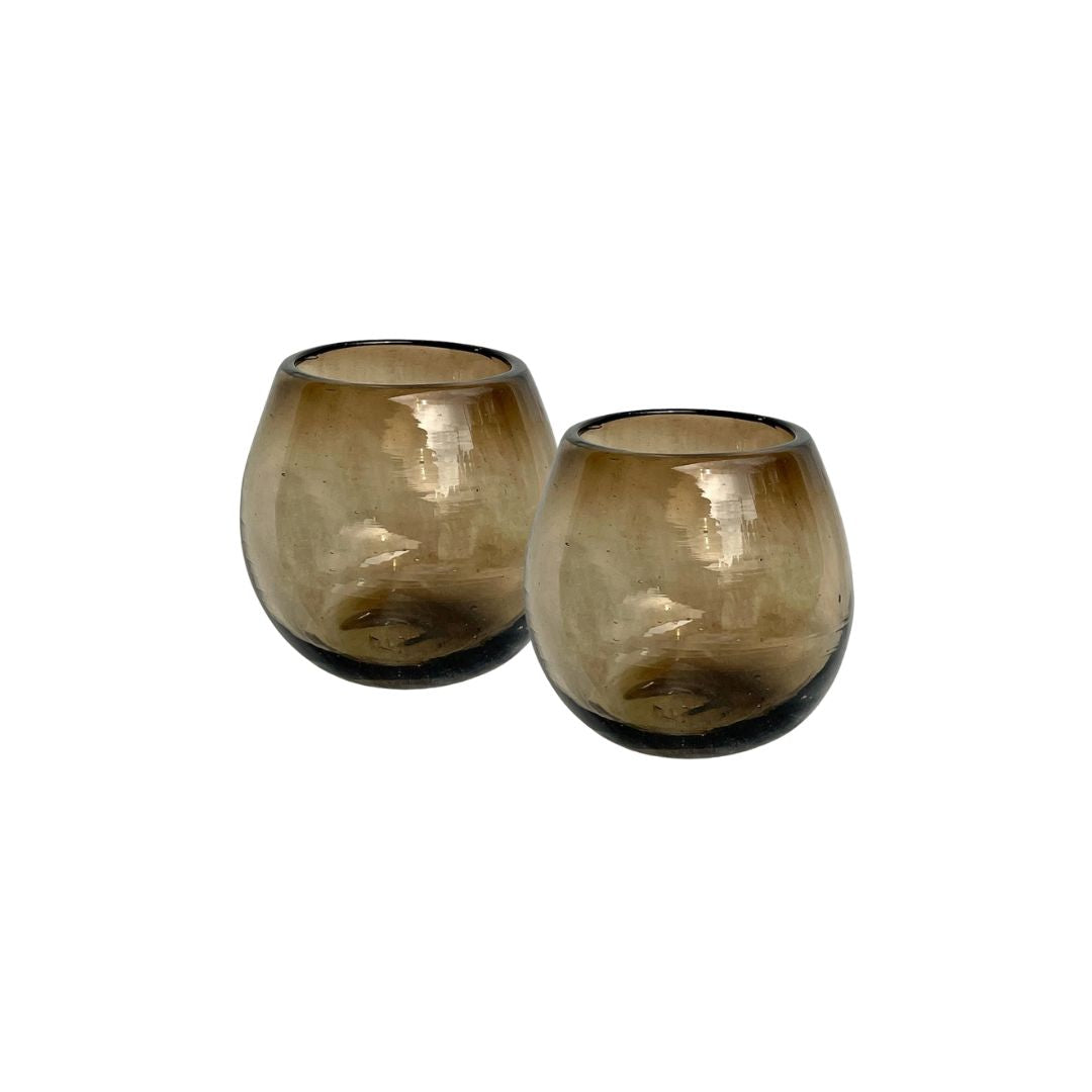 HANDBLOWN RONDE GLASSES | AMBER