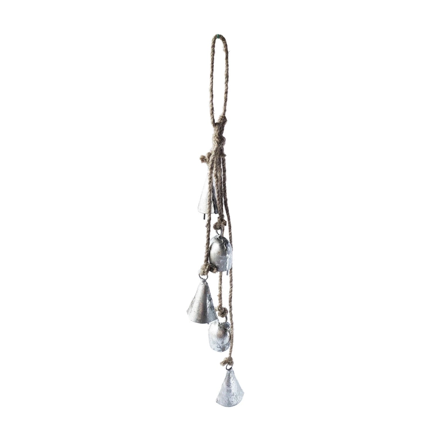 Hanging Antique Silver Mixed Bells