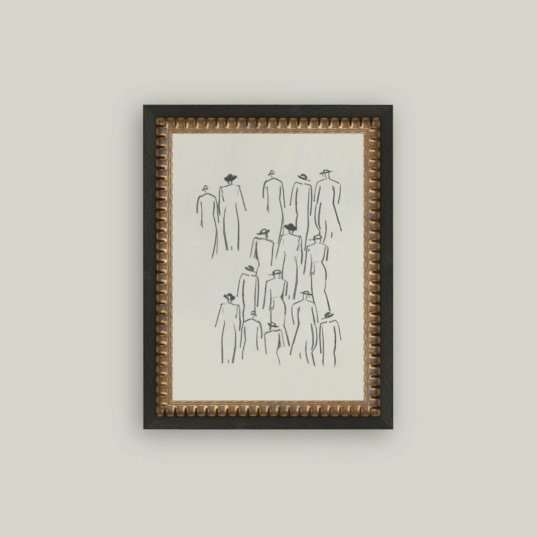 Crowd Sketch Framed Artwork