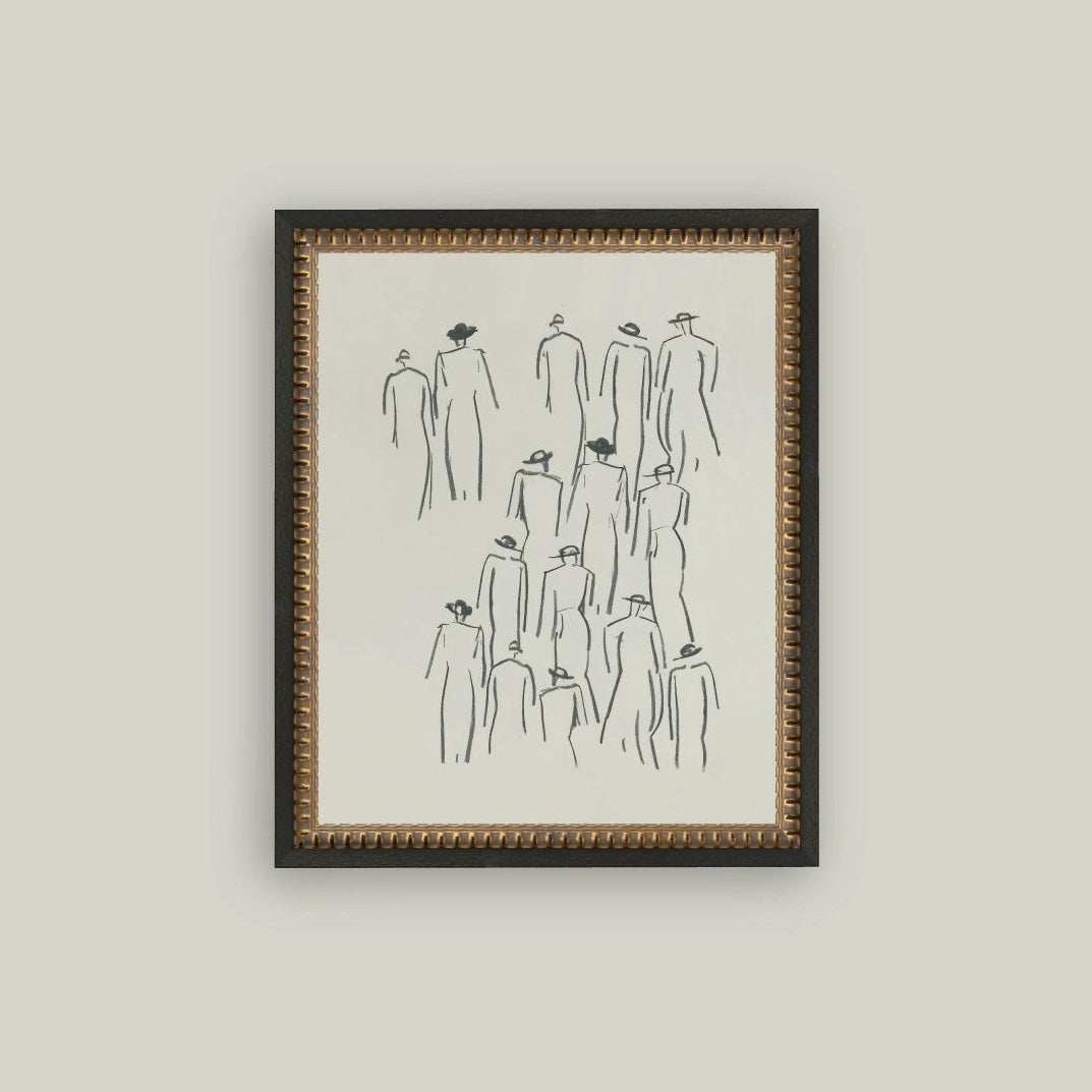 Crowd Sketch Framed Artwork
