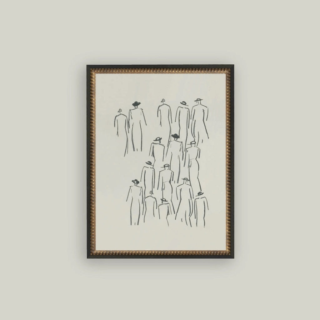 Crowd Sketch Framed Artwork