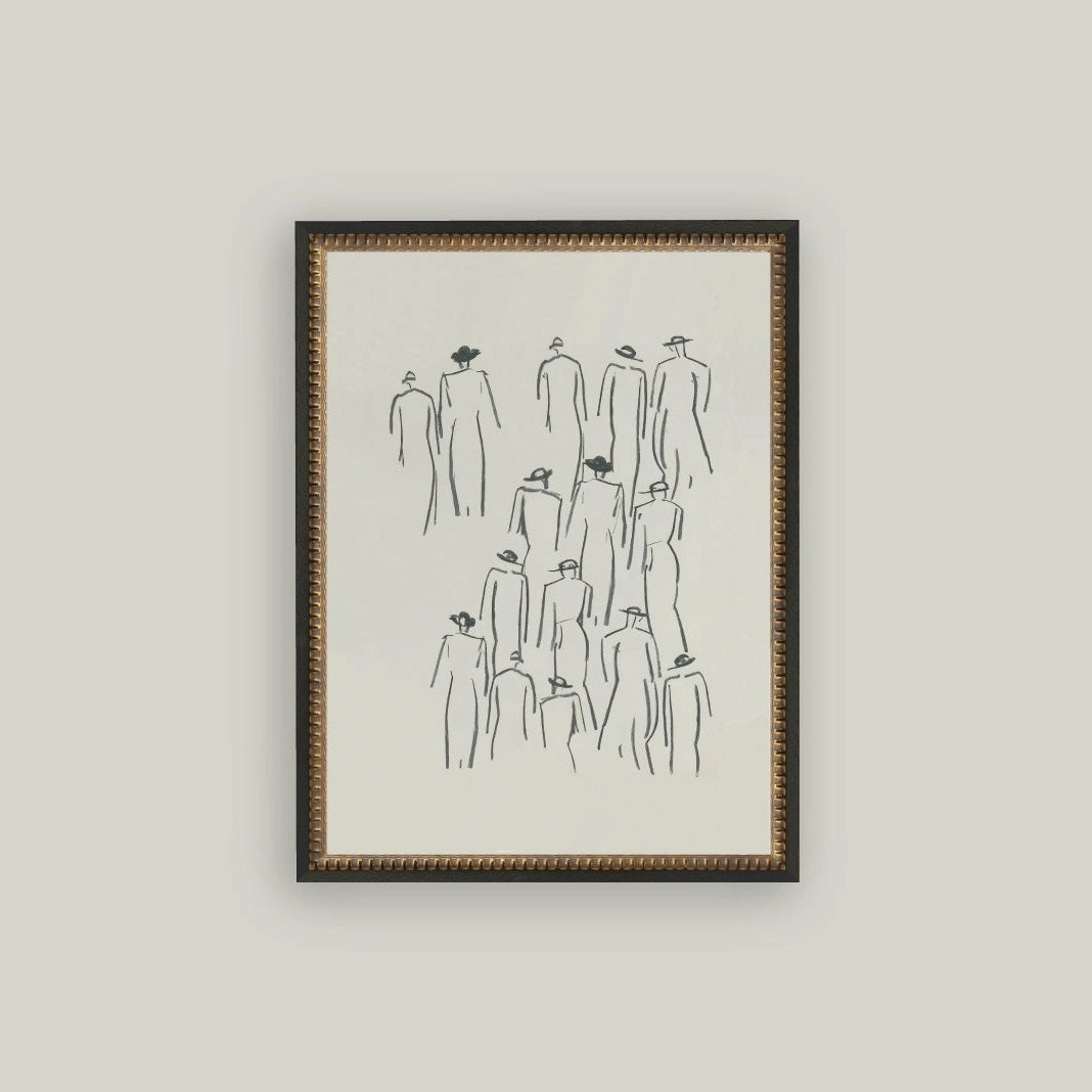Crowd Sketch Framed Artwork